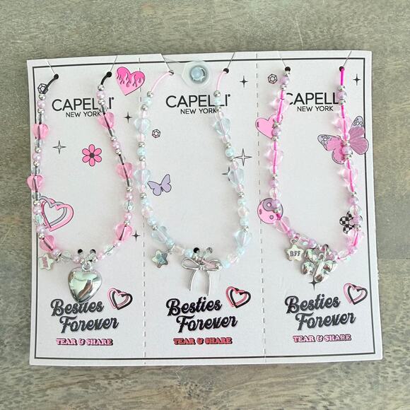 Capelli New York Jewelry - 🍭6/$30 New Capelli New York Besties Forever Y2K Tear & Share Charm Necklace Set